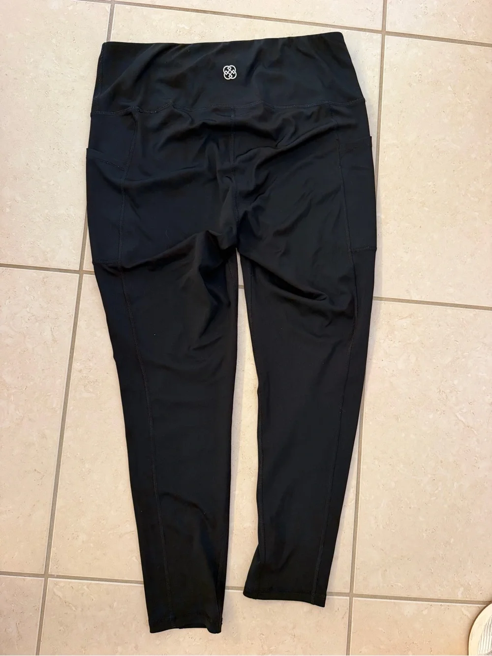 Daisy Fuentes Black FIT Active Leggings with Logo
